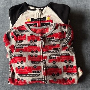 Fire Truck Print Baby Onesie
